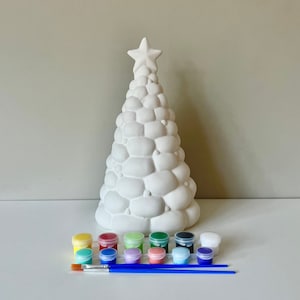 Christmas Tree box, Christmas tree pottery painting kit, At home pottery Painting Kit, Christmas craft kits, Ready to paint ceramics
