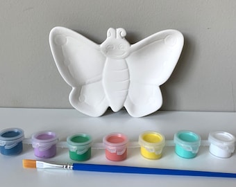 DIY Pottery Painting Kit, Butterfly Dish Ceramic Art Kits for Kids, Birthday party paint kit, Kids Art Kits, Craft Art Party Supply, Art box