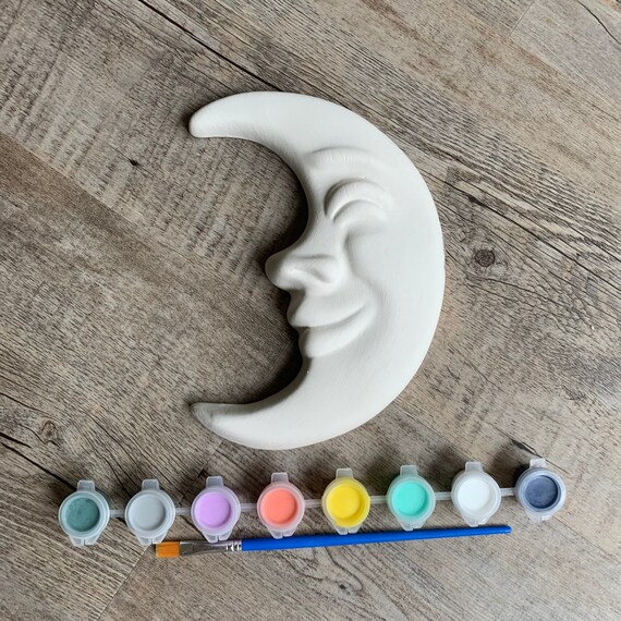 Moon Wall Decor Moon Pottery Painting Kit DIY Pottery Etsy