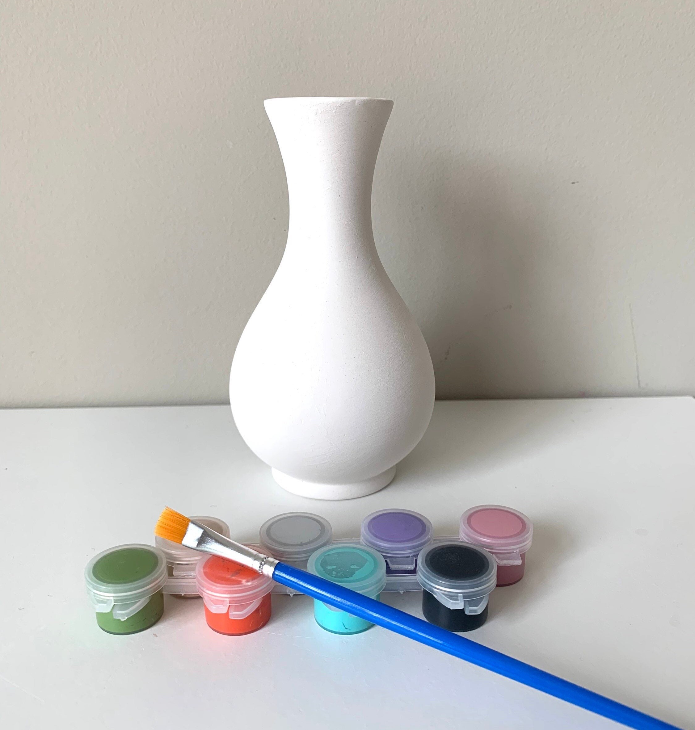 WEBEEDY Kit Di Pittura Ceramica Per Adulti Vaso Kit Di Pittura Ceramica Vaso Non Verniciato Con Bordo Rombo, Dipingere Il Proprio Vaso Decorazione Per - Foto 5