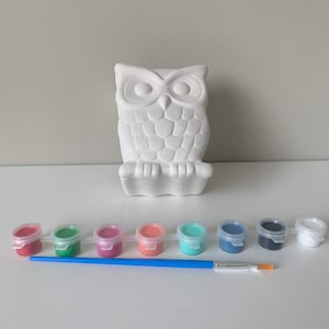 Owl Box Pottery painting, Ceramic Owl box, Owl decor, At home Pottery painting kit, Ready to Paint Ceramic, Diy pottery painting, clay kit
