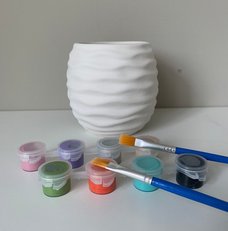 DIY Pottery Painting Kit Succulent Planter Kit Virtual Paint Etsy