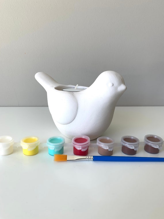 Bird Tea Light Holder, DIY Pottery Painting Kit, Adult Paint Party, at Home  Pottery Painting Kit, Christmas Party, Virtual Paint Event 