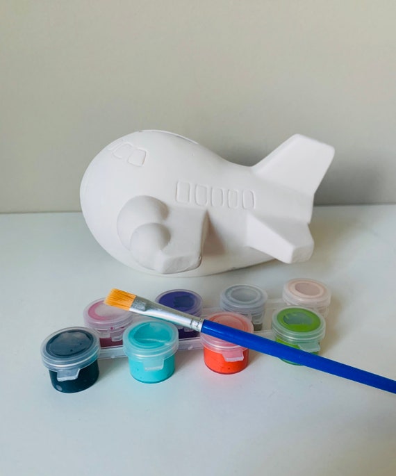 Kit de pintura de cerámica Jet Plane, kit de pintura para niños