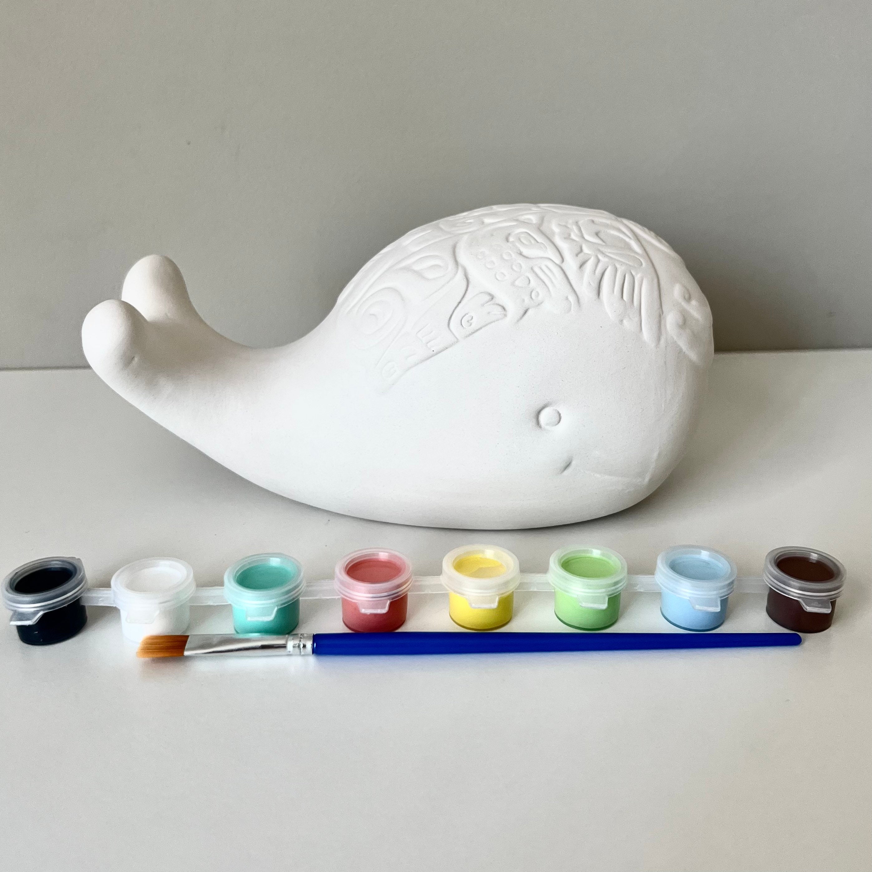 Whale Pottery Painting Kit, Whale money bank, At home pottery…