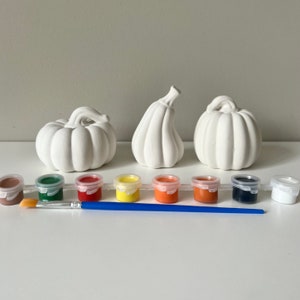 Cute Pumpkin set DIY Pumpkin Pottery painting At home Pottery painting kit Ceramic Pumpkin paint kit fall craft kit pumpkin decor fall decor