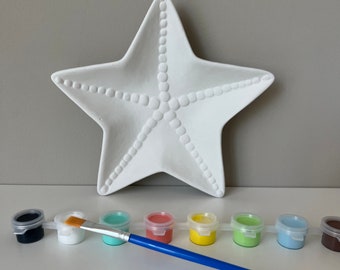 DIY Pottery Painting Kit, Starfish Dish Ceramic Art Kits for Kids, Birthday party paint kit,  Kids Art Kits, Craft Art Party Supply, Art box