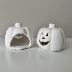 Set of 2 Jack O Lantern, DIY Pumpkin Pottery painting, Pottery painting kit, Ceramic Jack O Lantern, Pumpkin painting kit, DIY pumpkin kit image 2