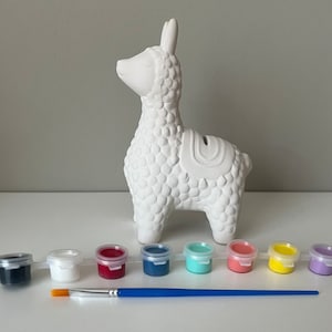 Llama Money Bank, At home pottery Painting Kit, DIY piggy bank, Custom painted piggy, Ceramic Art Kits for Kids, Ready-to-Paint Ceramic