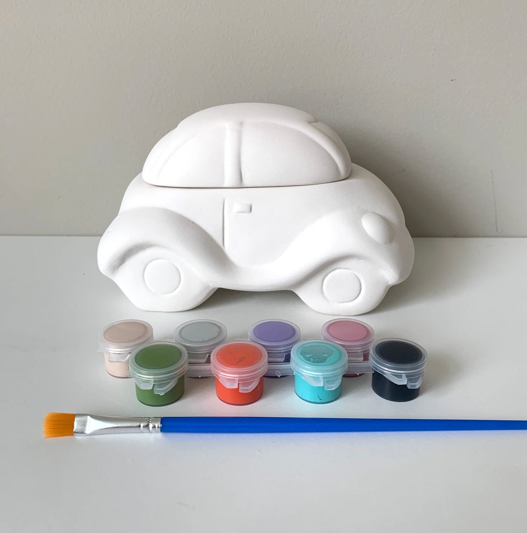 Beetle Car Box Painting Kit, at Home Pottery Painting Kit, Beetle Paint ...