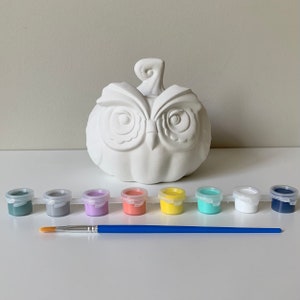 Owl Pumpkin Box, Pottery painting, DIY Treasure box, At home Pottery painting kit, Ceramic Art Kit, Kids Art Kit, Ready-to-Paint Ceramic
