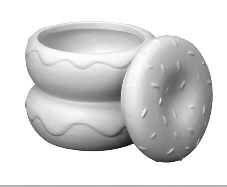 Double Donut Box at Home Pottery Painting Kit Virtual Event Etsy