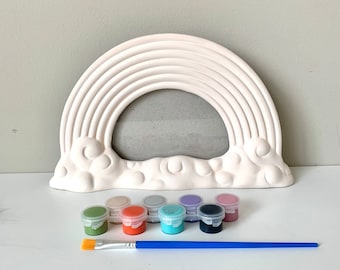 DIY Rainbow picture frame, DIY Pottery Painting Kit, DIY home Decor, Kids Art Kit, Craft Supplies, Rainbow Birthday party craft ideas