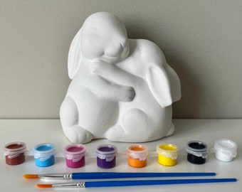 Momma and Baby Bunny, Kit De Pintura De Cerámica, Kit De Pintura De Cerámica De Cerámica, Kits De Arte Infantil, Fiesta De Cumpleaños Idea Artesanal