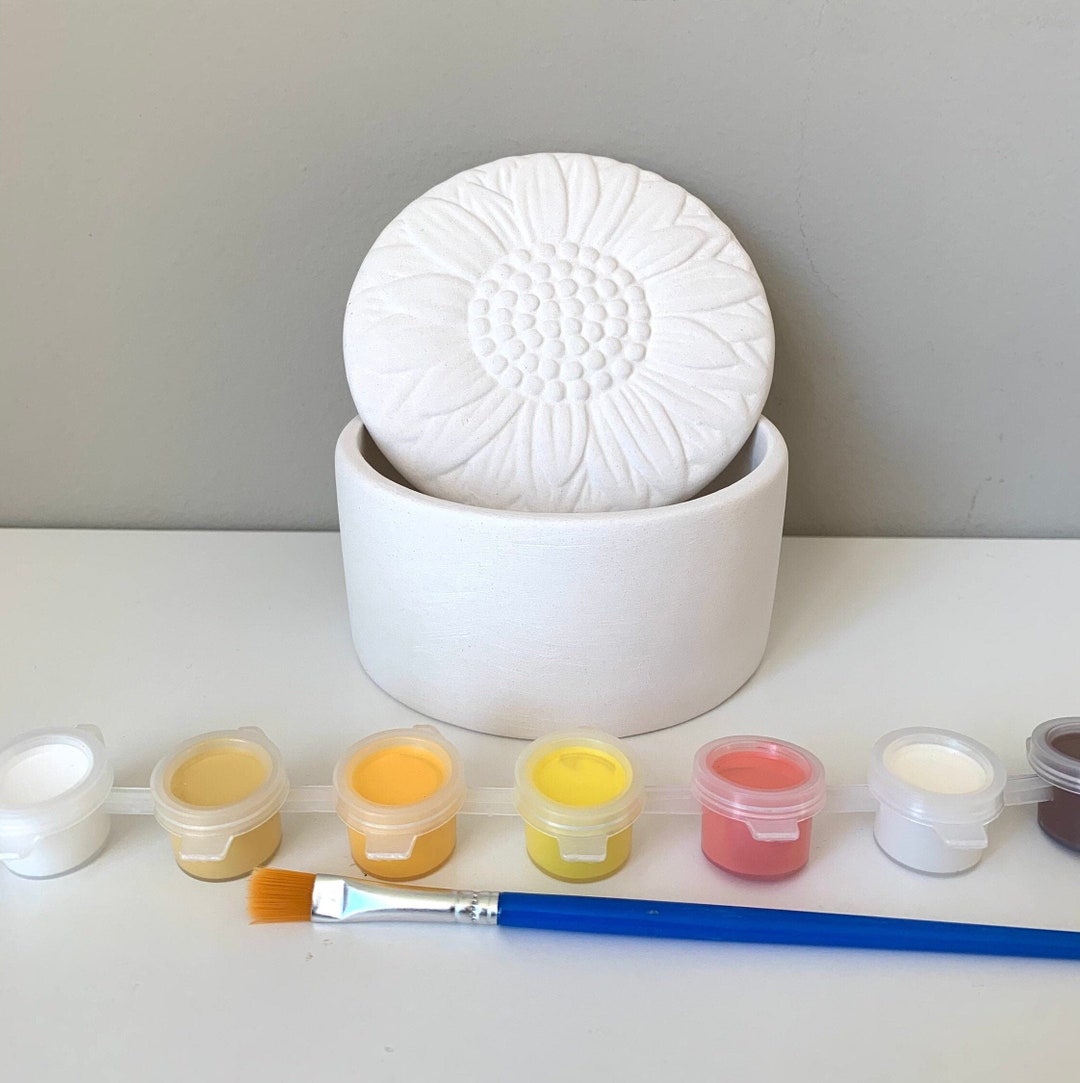 Sunflower Box, Sunflower Paint Kit, at Home Pottery Painting Kit ...