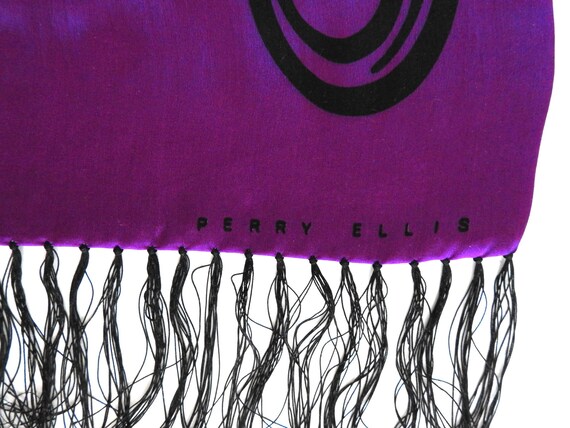 Vintage Perry Ellis Double Layer Silk Scarf Purpl… - image 5