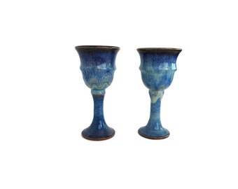 Vintage OA Gallery Bob Allen Pottery Wine Goblets