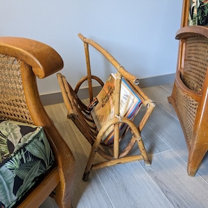 Vintage rattan magazine holders