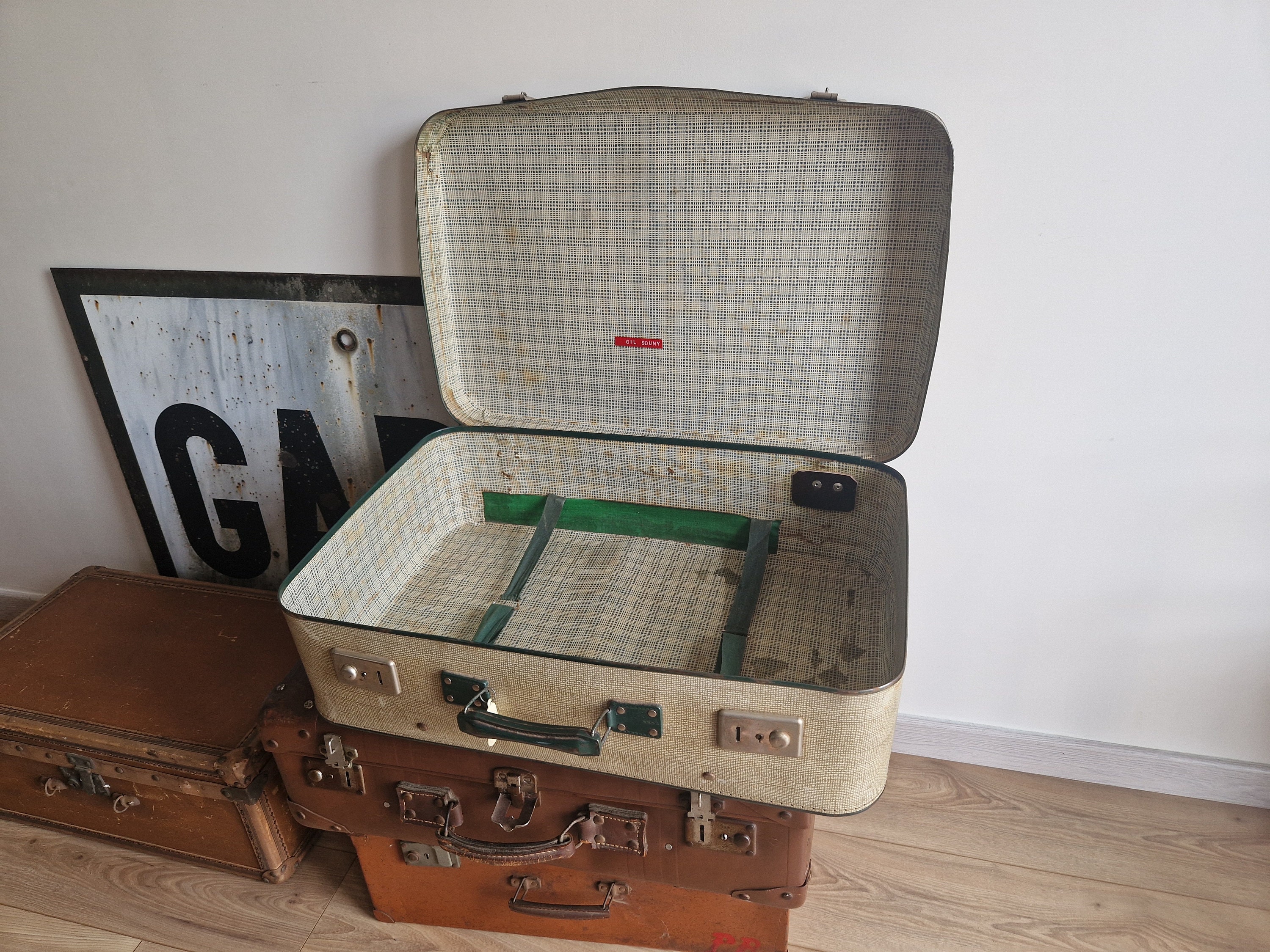 Coppia di valigie in cartone pressato anni 50 - Angolo Vintage