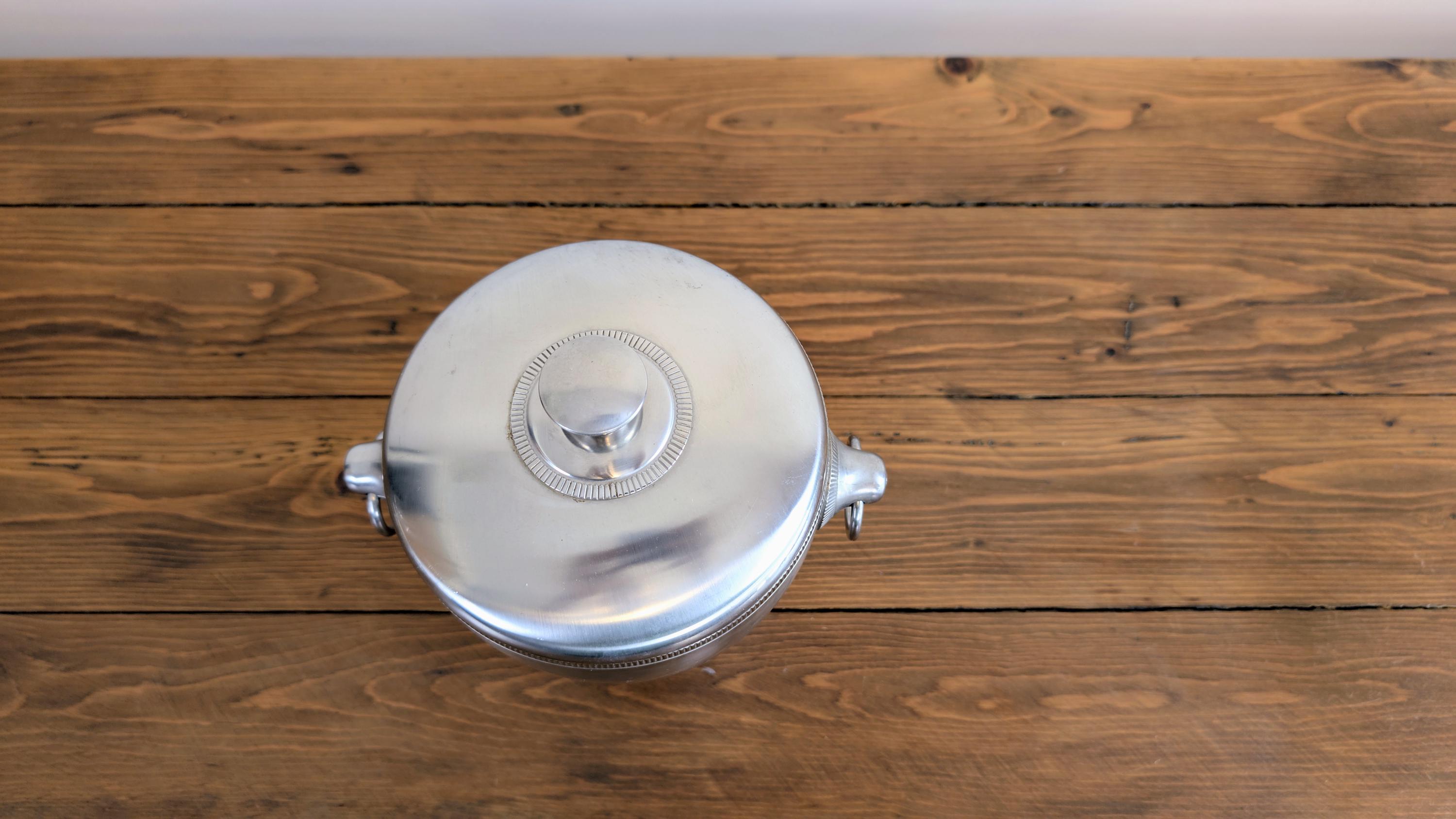 Seau à Glaçons Vintage Letang Rémy – Inox Argenté Avec Poignée – Déco Collection