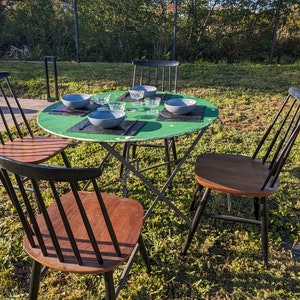 Vintage green folding garden table