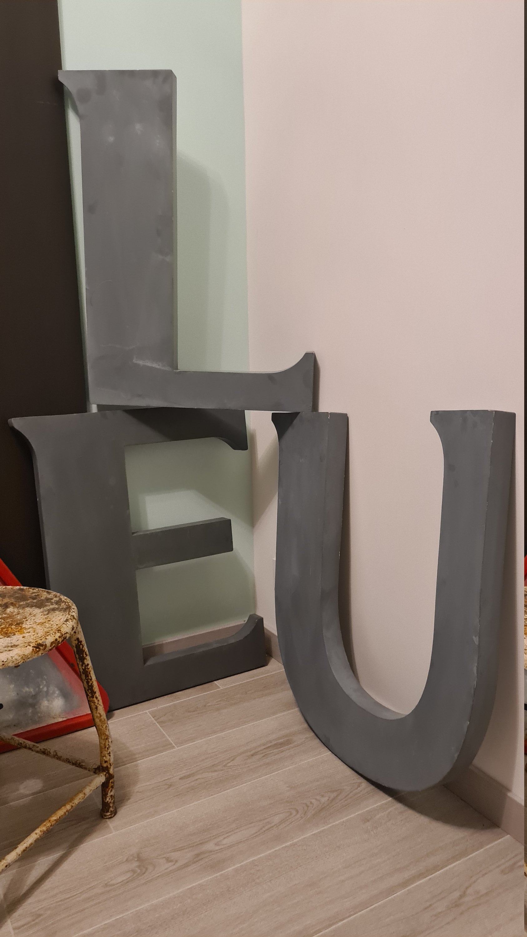 Grande Lettre Vintage en Zinc