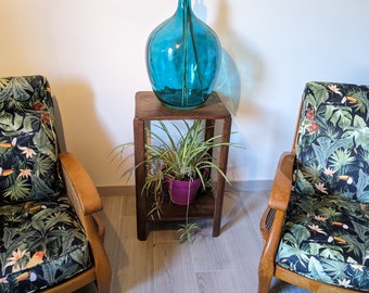 Art deco pedestal table in solid wood