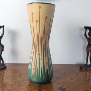 Vaso Diabolo Vallauris vintage, anni '50-'60 | Ceramica floreale modernista | Vaso in ceramica francese di metà secolo