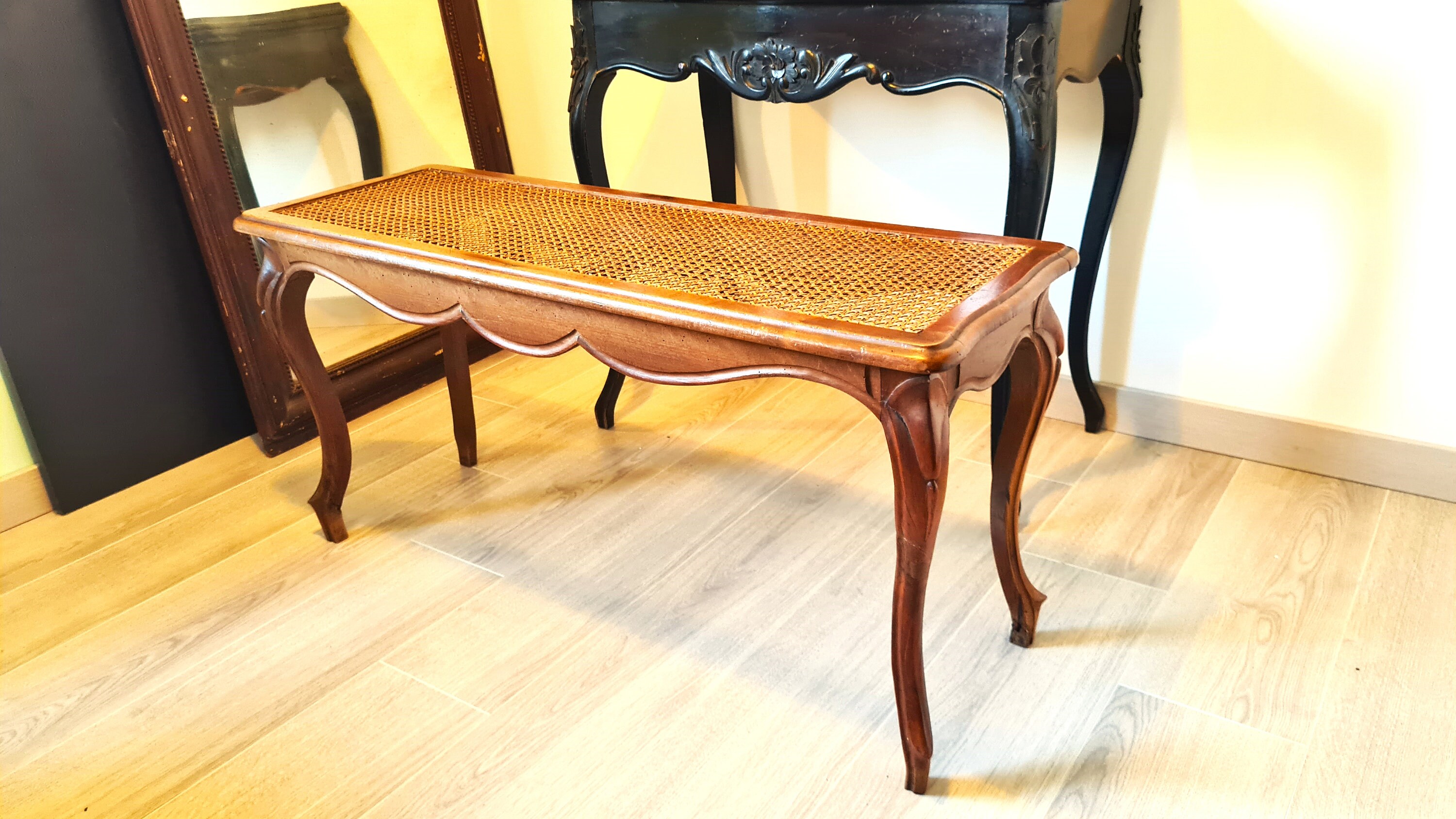 Banc Canné 2 Places de Style Louis Xv