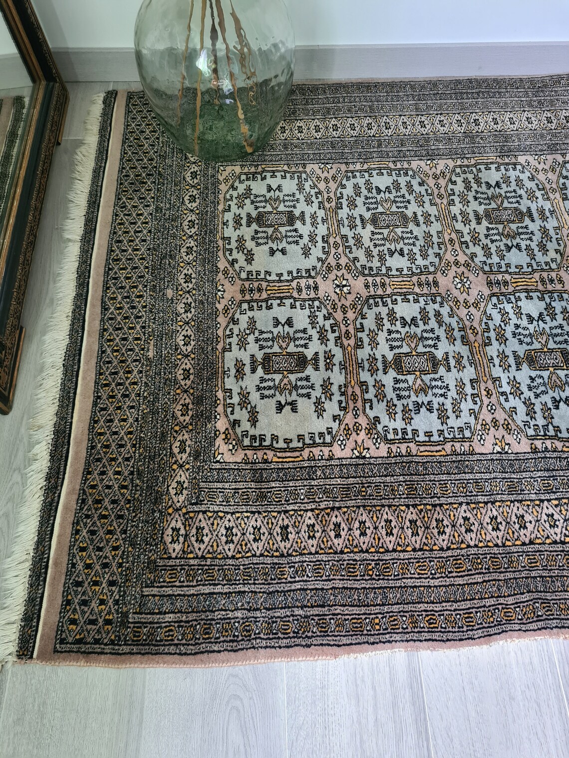 Karachi carpet pure handmade wool 190 x 130 certified Etsy