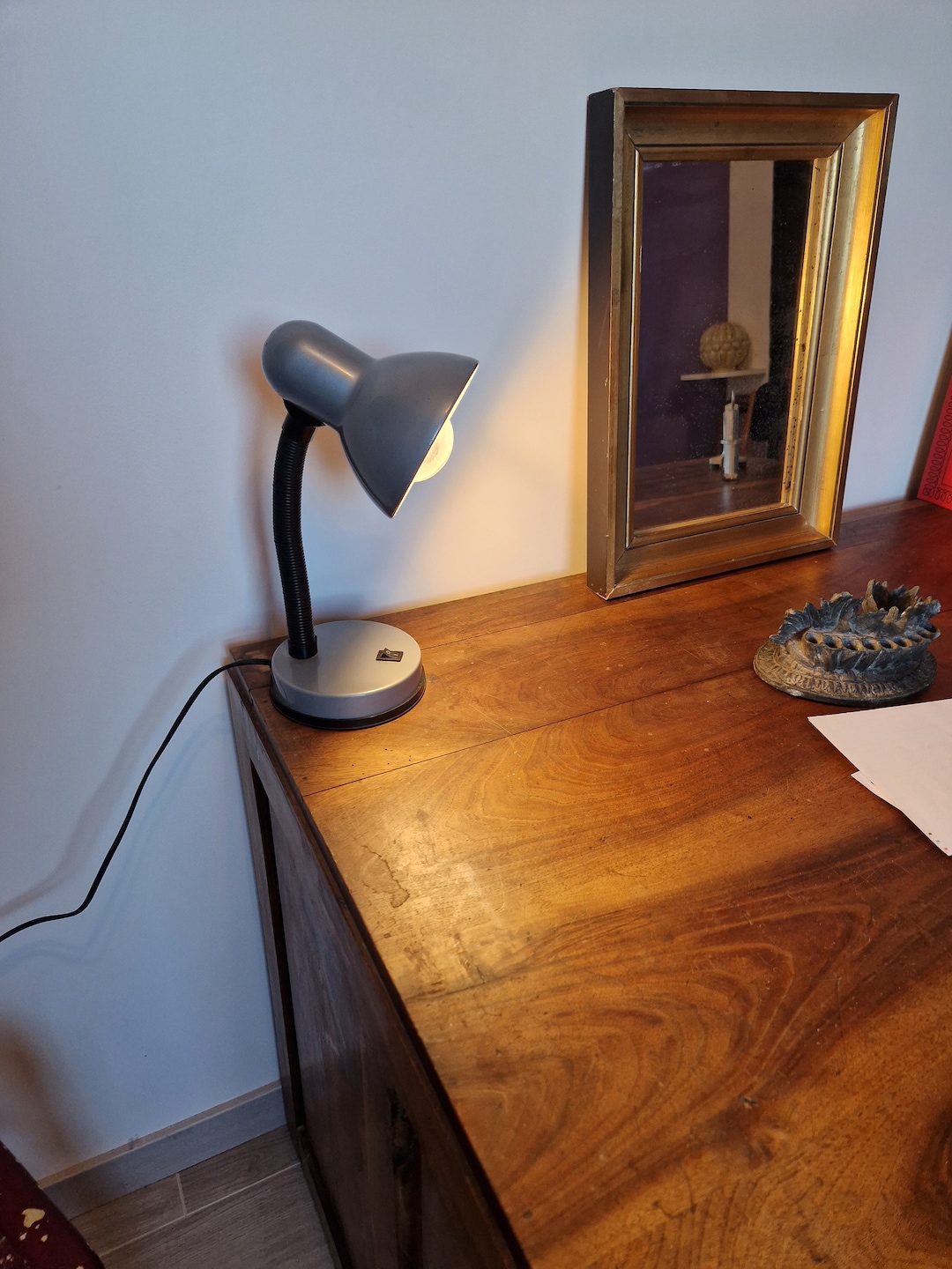 Vintage Grey Desk Lamp by Seylumière Etsy