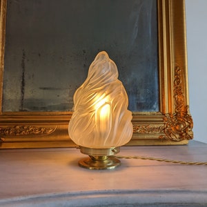 Lampe de bureau verte vintage en bois de bouleau • Vintage Univers