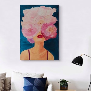 Oil Painting - Woman with Flowers