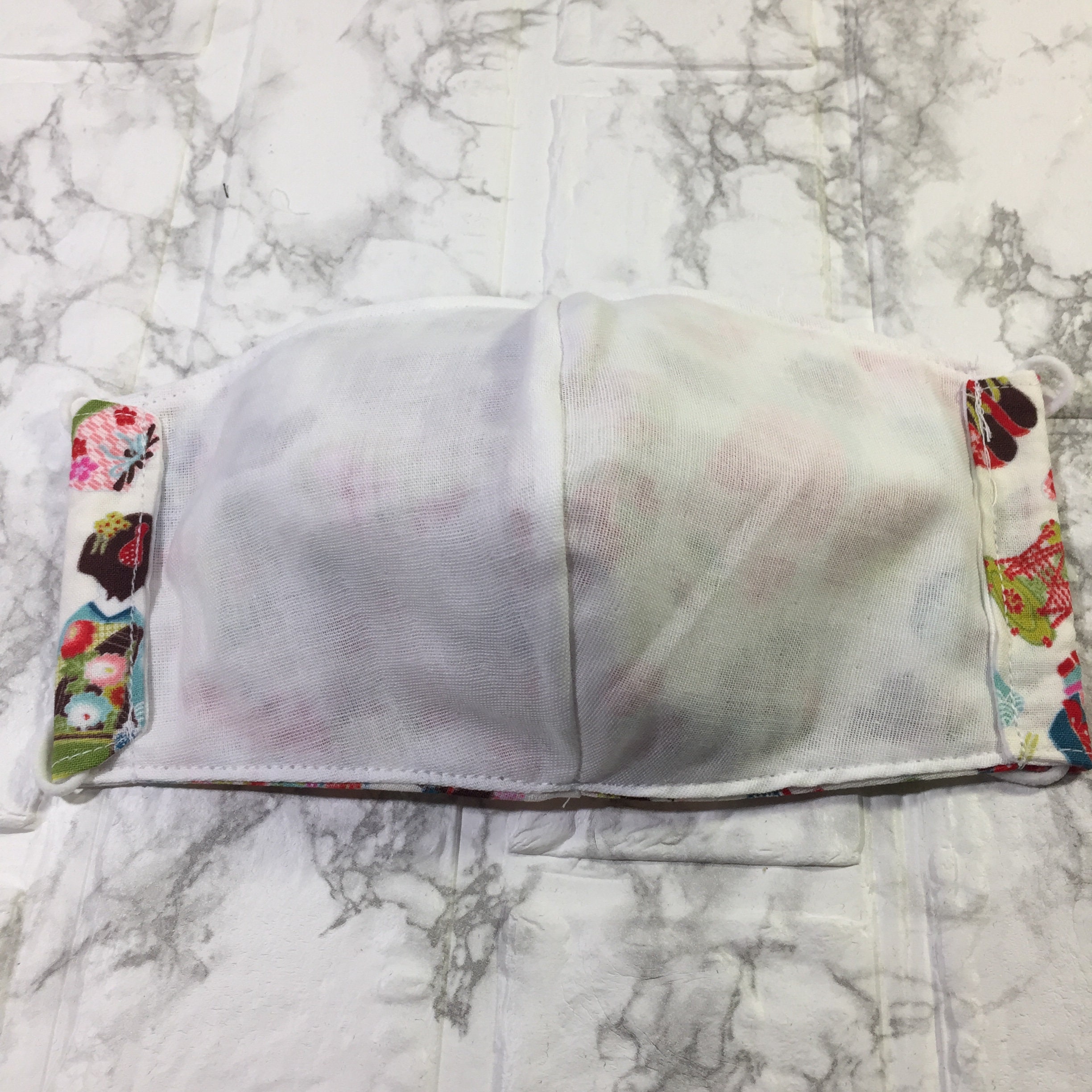 Face mask Japanese pattern Maiko white handmade Made in Japan Etsy