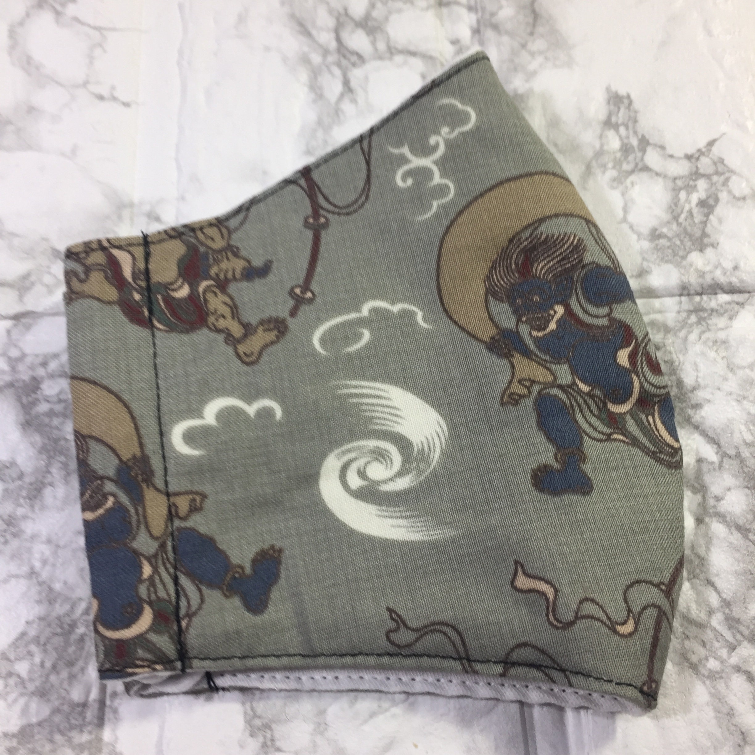 Japanese pattern face mask handmade made in Japan Fudo Myoo Etsy