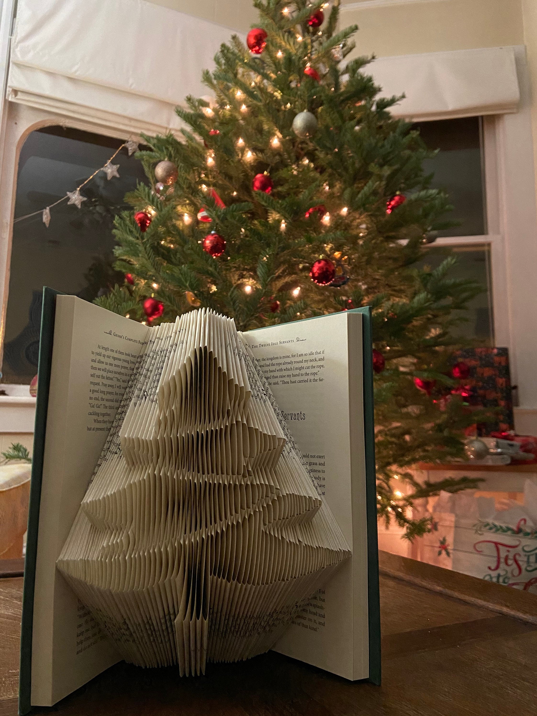 Christmas Tree Folded Book Etsy