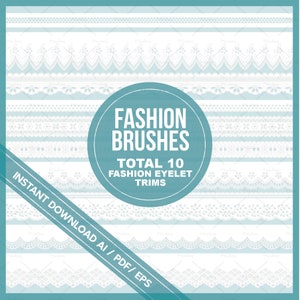 Adobe Illustrator Edible 10 Fashion Eyelet Trims Brushes - ai, eps & pdf files