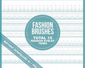 Adobe Illustrator Edible 10 Fashion Eyelet Trims Brushes - ai, eps & pdf files