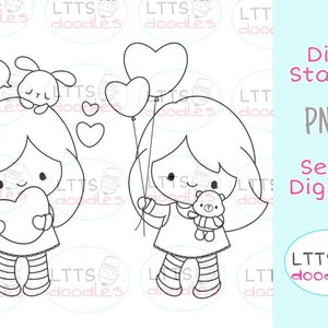PNG Süße Liebe Digi Stempel, Valentines Digi Stempel, Kinder Handwerk, PNG Instant-Download-Bild, handgemachte Karte, DIY-Karten, Geschenkanhänger