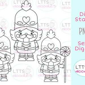 PNG Sweet Nutcrackers digi stamp, nutcracker stamp, kids crafts, jpg instant download image, hand made card, DIY cards, Gift tags
