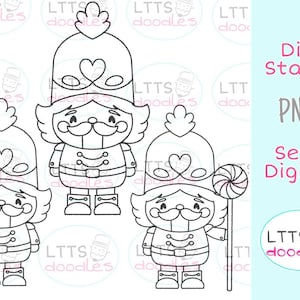 Selo digi PNG Sweet Nutcrackers, carimbo de quebra-nozes, artesanato infantil, imagem de download instantâneo jpg, cartão feito à mão, cartões DIY, etiquetas para presentes