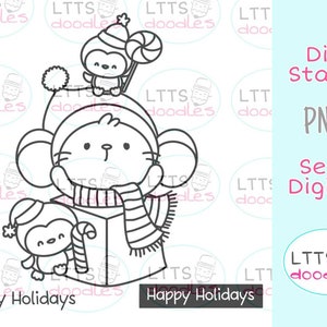 PNG Xmas Maus Digi stempel, Pinguine Digi stempel, jpg sofort Download Bild, handgemachte Karte, DIY Karten, Geschenkanhänger