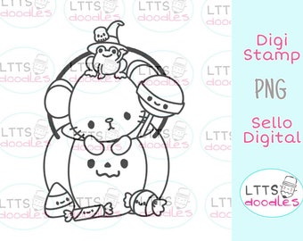 PNG Halloween Maus Digi stempel, Halloween Digi stempel, süßer Halloween Stempel, Sofort Download Bild, handgemachte Karte, DIY Karten