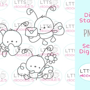 Liebe Käfer Set mit drei digitalen Stempeln, PNG Sofort-Download Bild, Valentinstag Stempel, Geburtstag digi Stempel, DIY Karten, Geschenkanhänger