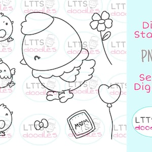 PNG Sweet Mommy digi stamps, PNG instant download image, Mother&#39;s Day digi stamp, Spring digi Stamp,  DIY cards, Gift tags