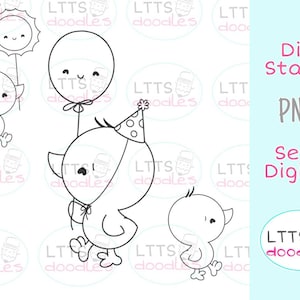 PNG Küken Digi Stempel-Geburtstagskarte-png Instant Download Bild-handgemachte Karte-DIY Karten-Geschenkanhänger