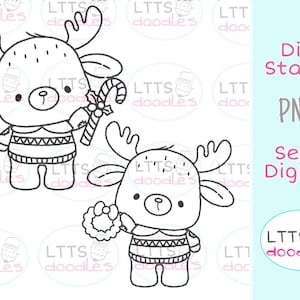 PNG Pullover Rentier Digi Stempel, Weihnachts malseite, Kinder Basteln, PNG Instant Download Bild, handgemachte Karte, DIY Karten, Geschenkanhänger