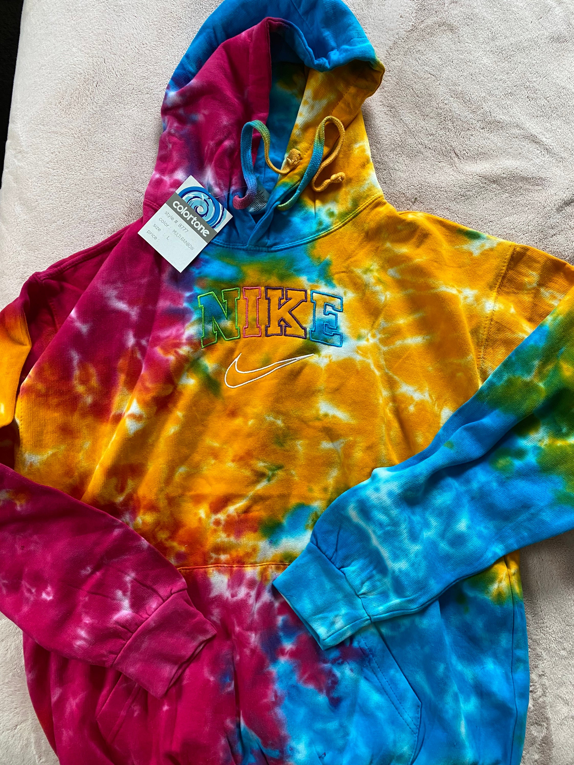 Tie dye Nike hoody Etsy