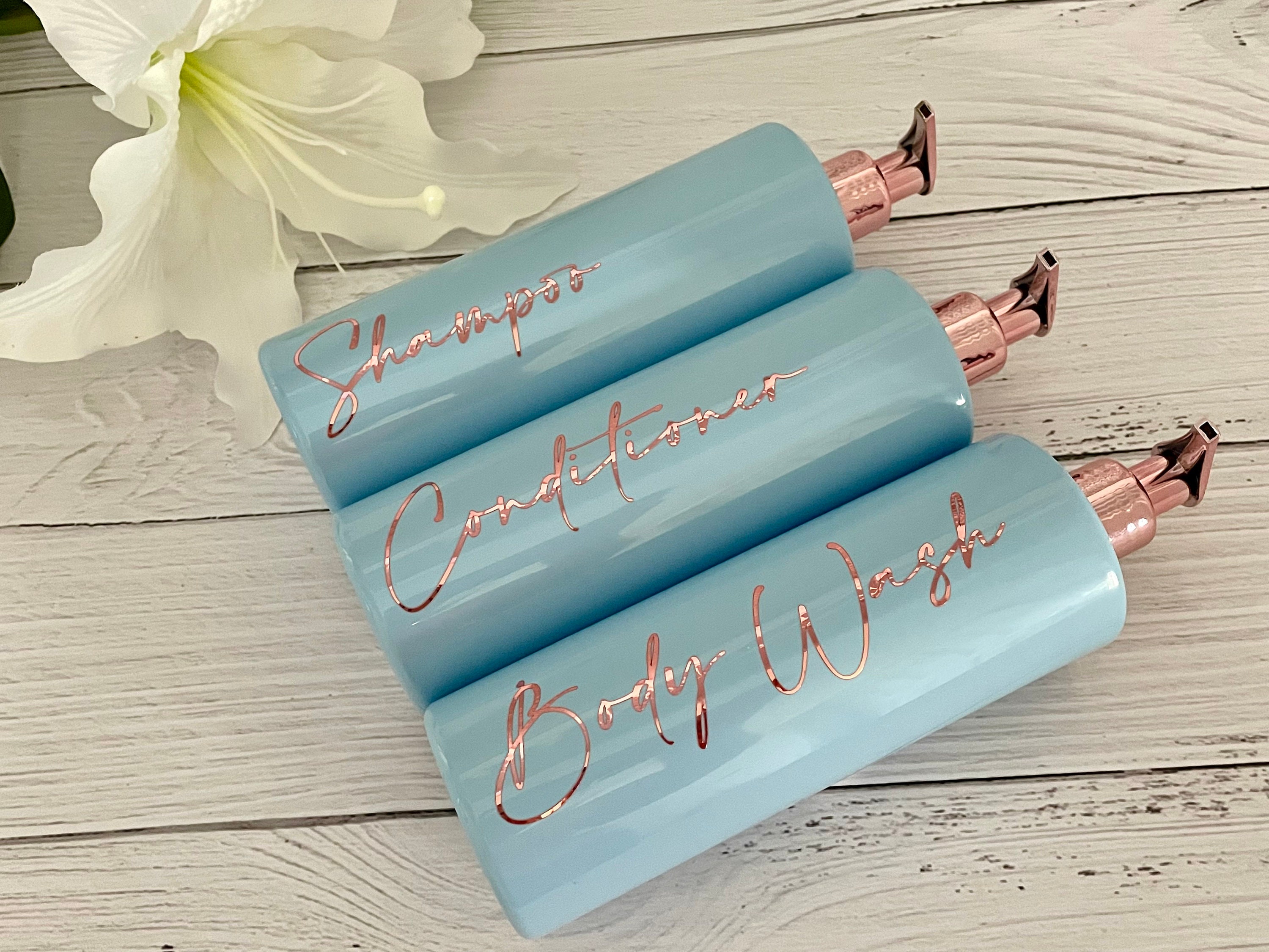 Baby Blue & Rose Gold Personalised 500ml High Gloss Etsy