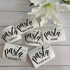 Pasta Bundle, Kitchen Pantry Labels Set of 6 Labels, Personalised Vinyl Label Stickers, Mrs Hinch inspired Decals for Pantry & Kitchen